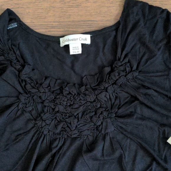 Coldwater Creek NWT Black Summer Weight top small - Picture 2 of 3